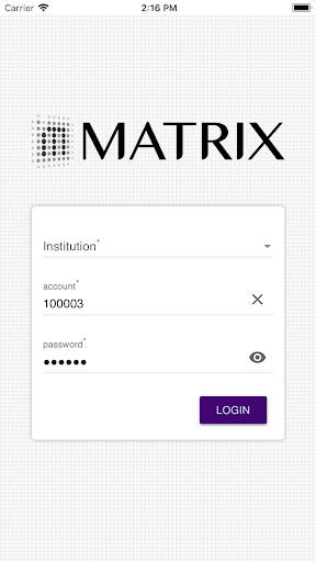 Android application MATRIX LIBRARY screenshort