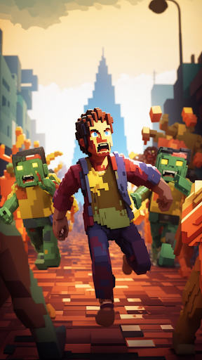 Android application Pixel City War: Fly Shooter screenshort