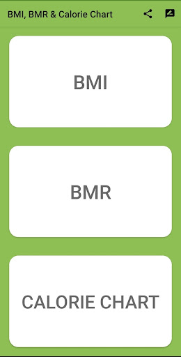 Android application BMI, BMR & Calorie Chart screenshort