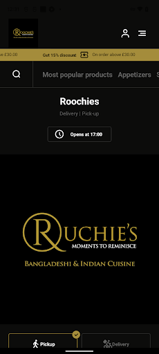 Android application Ruch Indian Restaurant screenshort