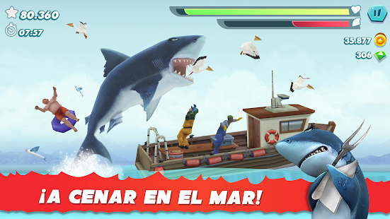 Screenshot van hongerige haaienevolutie