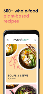 Captura de pantalla de receptes a base de plantes de Forks