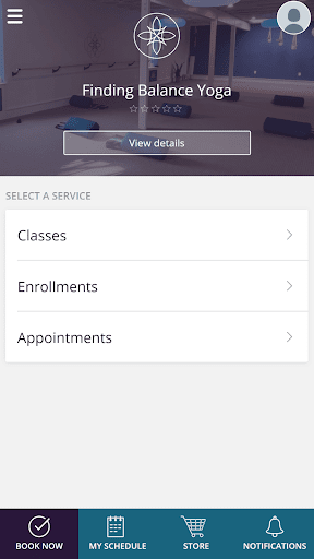 Android application Finding Balance Yoga screenshort