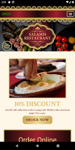 Android application Salamis Restaurant screenshort