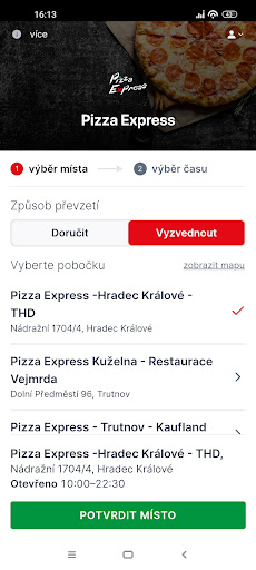 Android application Pizza Express Hradec Králové screenshort