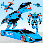 Cover Image of Download Police Limo Dino Robot Helicopter Car Robot Games 52 APK