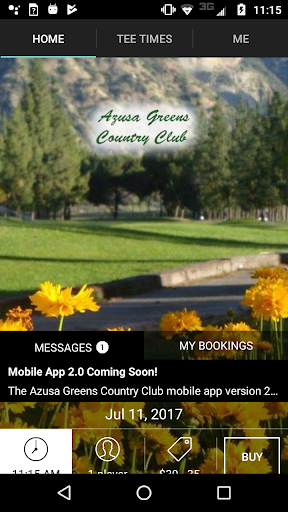 Android application Azusa Greens Golf Tee Times screenshort