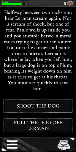 Inhumanity - Text Adventure Screen 3