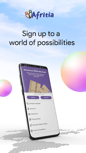 Android application Afritia Merchant screenshort