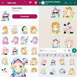 Cute Hijab Stickers WAStickers