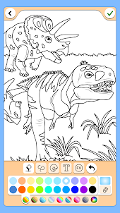 Dinosaures jeu de couleur
