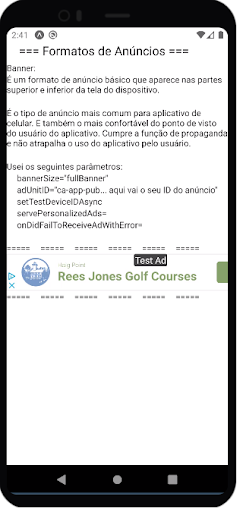 Android application Exemplo prático - Propagandas screenshort