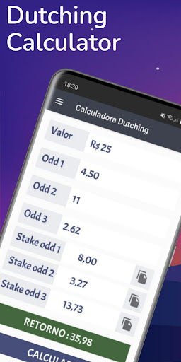 Android application Dutching Calculator screenshort
