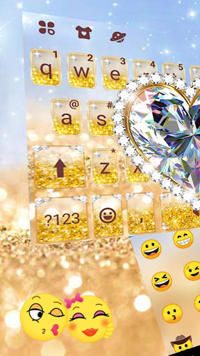 Glitter Gold Diamond Keyboard Screen 2