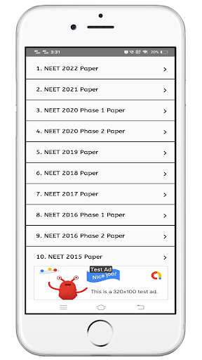 NEET PREVIOUS YEAR PAPER Screen 2
