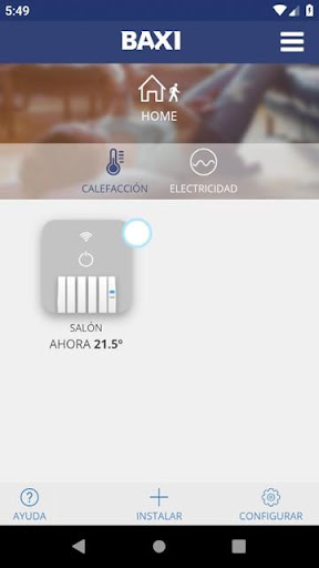 Android application BAXI Heat Connect screenshort