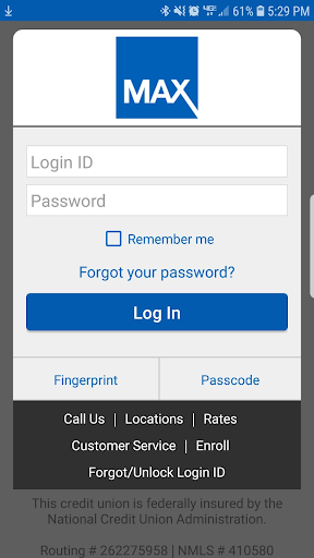 Android application MAX Mobile Banking screenshort