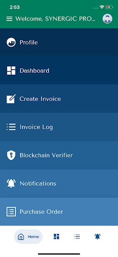 Invoice portal Screen 2