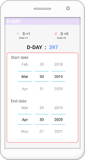Date (D-day/Anniversary/exam) Screen 3