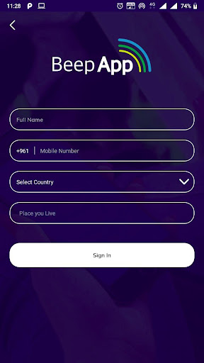 Beep App Screen 2