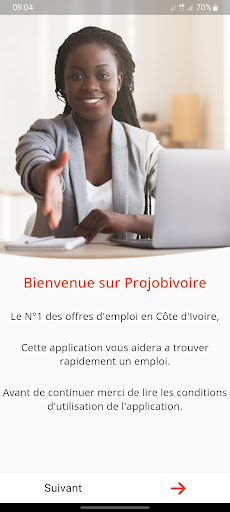 Android application Projobivoire : Offres d'emploi screenshort