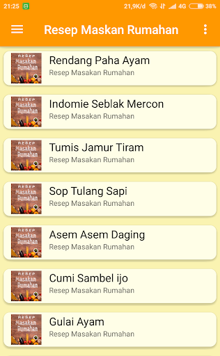 Android application resep masakan rumahan screenshort