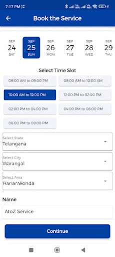AtoZ Service - Local Services Screen 3
