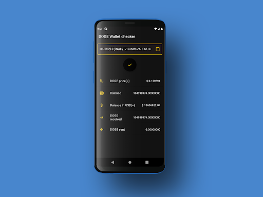 DOGECoin Wallet Checker Screen 2