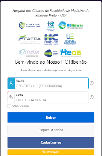 Android application Nosso HC Ribeirão screenshort