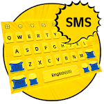 Cover Image of Descargar SMS Yellow Cartoon Keyboard-Ch  APK