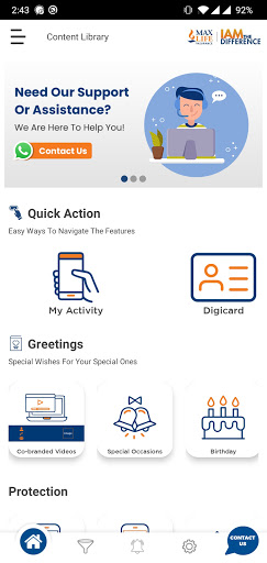 MAX LIFE IATD - Advisor App Screen 2