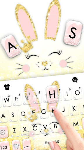 Gold Glitter Bunny Keyboard Th Screen 2