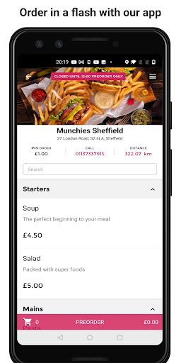 Android application Munchies Sheffield screenshort