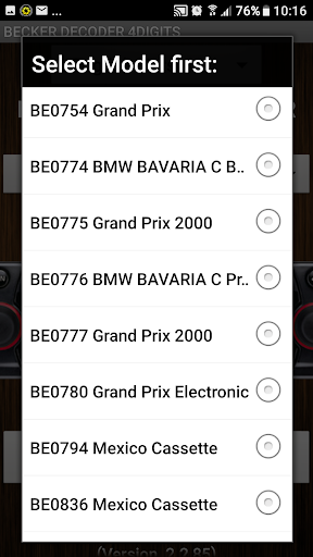Becker 4Digit Radio Code Screen 2