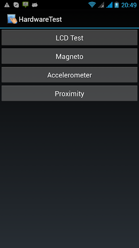Android application Hardware Sensors / LCD Test screenshort