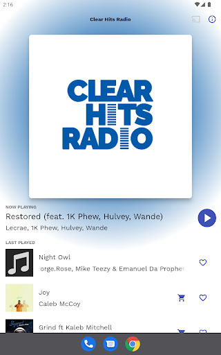 Android application Clear Hits Radio screenshort