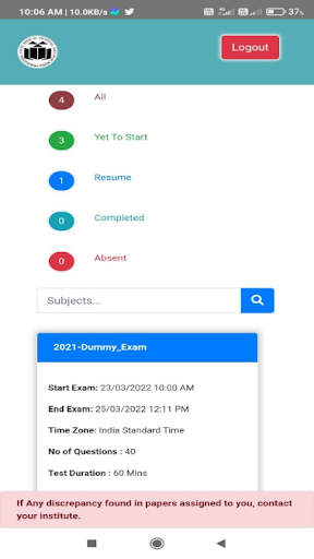 MSBTE YISD Exam Screen 2