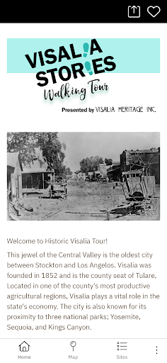 Android application Visalia Historic Walking Tour screenshort