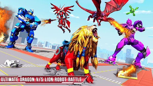 Royal Lion Robot Games- Dragon Robot Transform War screenshots 11