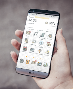[UX6] Doodle Theme LG G5 V20 O Screenshot