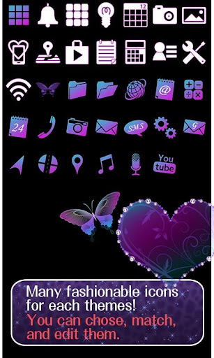 Violet Hearts Theme +HOME Screenshot