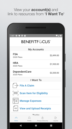 Android application Benefitfocus Health Accounts screenshort