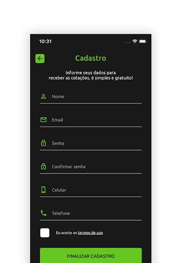 BateClick App Screen 2