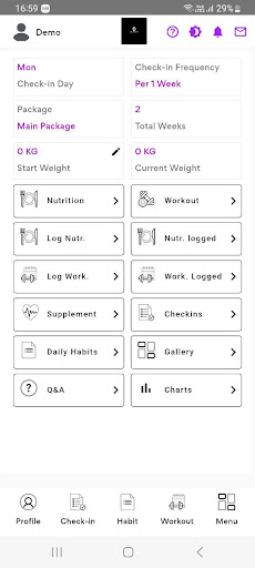 Android application S.B. FITNESS screenshort