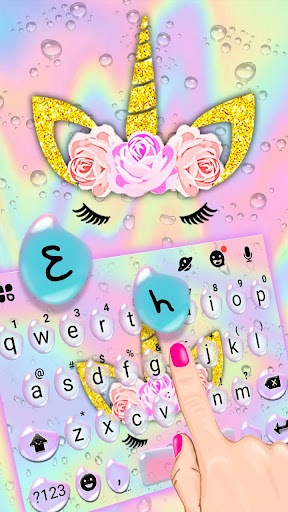 Water Drop Unicorn Girl Keyboa Screen 2