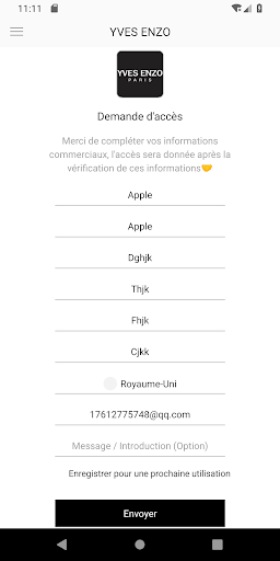 Android application YVES ENZO screenshort
