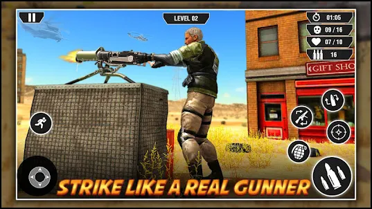 เกมยิงปืน- เกมปืนกล เกมออฟไลน์