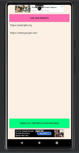 SSL Checker Manager Screen 2