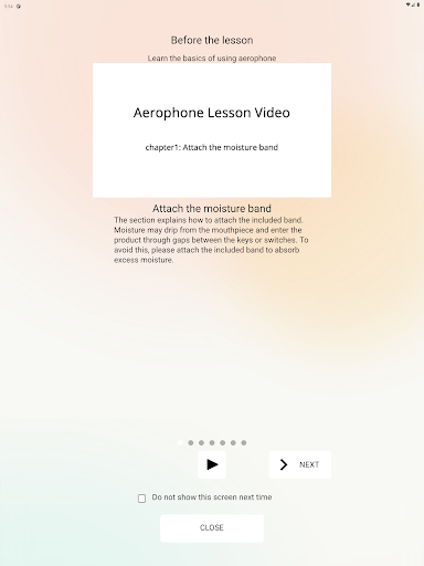 Screenshot of Aerophone Lesson