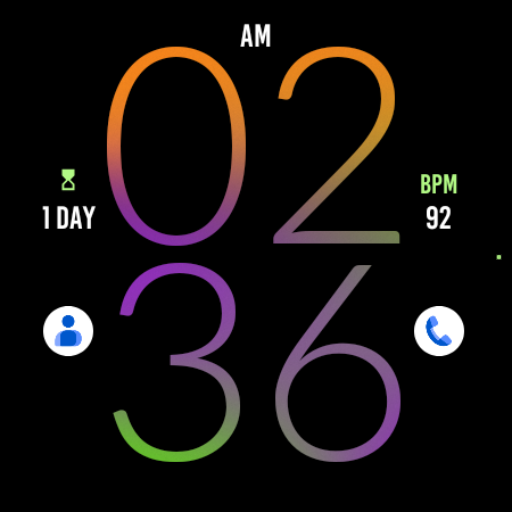 Orange Purple Light Watch Face screenshot 4